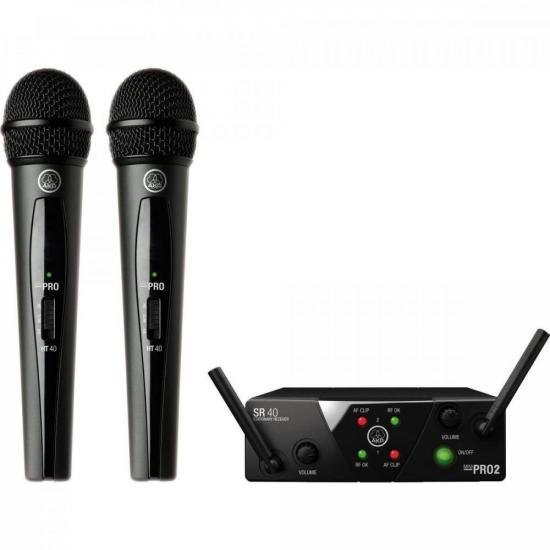 Sistema de Microfone Wireless 2 Bastões WMS40 US25 A/C AKG