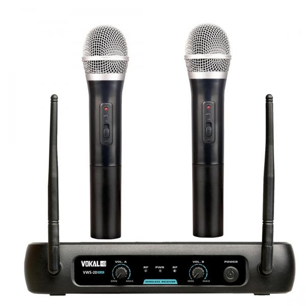Sistema Microfone Sem Fio Vokal VWS-20 - Mao Duplo