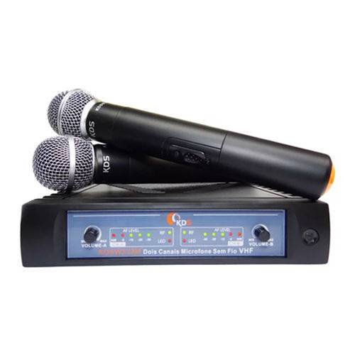 Sistema Microfone Vocal Duplo Sem Fio Vhf Kdsw 312m - Kadosh