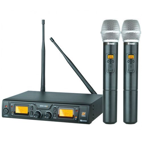 Sistema De Microfone S/ Fio Digital Duplo Staner Srw48d Ht48