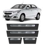 Soleira Chevrolet Cobalt 2011 A 2020 Protetor De Portas Aço Escovado Premium Grafia Personalizada