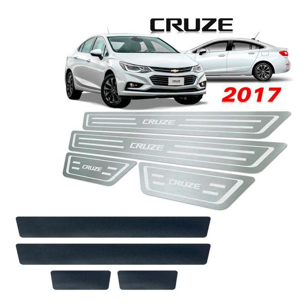 Soleira de Porta Vinil Chevrolet Cruze 2017 a 2019 Aço Inox - Three Parts