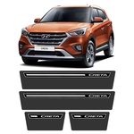 Soleira Hyundai Creta 2016 A 2020 Protetor De Portas Preto Premium Grafia Personalizada