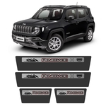 Soleira Jeep Renegade 2015 A 2020 Protetor De Portas Aço Escovado Premium Grafia Personalizada