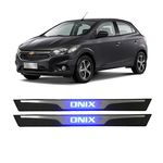Soleira Led Chevrolet Onix 2012 A 2019 Protetor De Portas Aço Inox Iluminação Personalizada