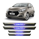 Soleira Led Hyundai Hb20 2012 A 2020 Protetor De Portas Aço Inox Iluminação Personalizada