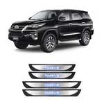 Soleira Led Toyota Hilux Sw4 2016 A 2020 Protetor De Portas Aço Inox Iluminação Personalizada