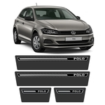 Soleira Volkswagen Polo 2018 A 2020 Protetor De Portas Preto Premium Grafia Personalizada