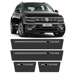Soleira Volkswagen Tiguan 2018 A 2020 Protetor De Portas Preto Premium Grafia Personalizada