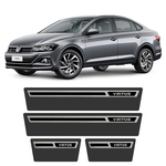 Soleira Volkswagen Virtus 2018 A 2020 Protetor De Portas Aço Escovado Premium Grafia Personalizada