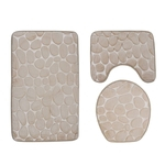 Solid Color Rug Sets WC antiderrapante Pad Mats Tapete de pedra 3D Padrão Banho