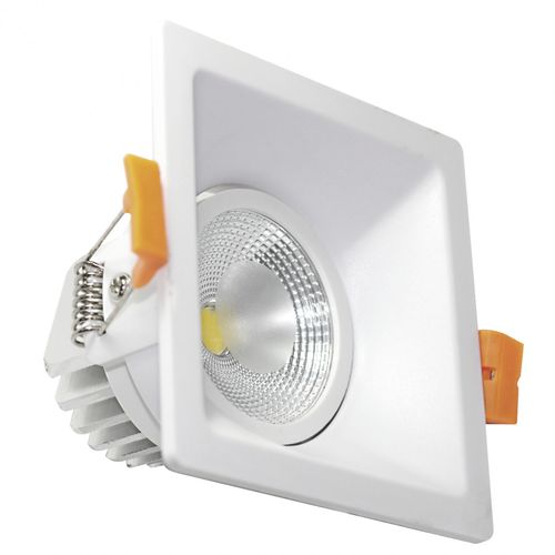 Spot LED Embutir Recuado Quadrado 8W Blumenau 3000K Luz Amarela