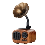 Stereo Estilo Retro sem fio Subwoofer Music Box altofalantes de madeira alto-falante Bluetooth com TF de rádio FM Mic para o telefone
