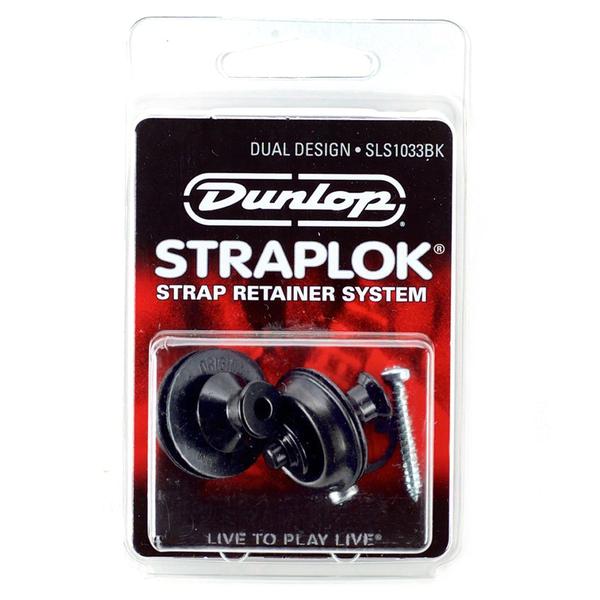 Strap Lock Dunlop Dual Design Preto SLS1033BK para Guitarra Baixo Violão