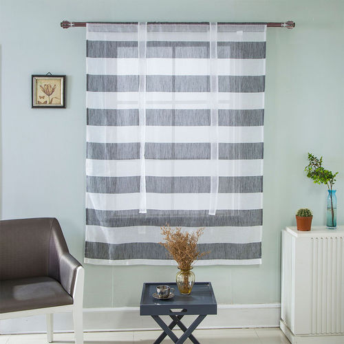 Stripes Pattern Sombra Valance Cortina para Painel de Bolso Showcase Janela Rod 46in Wx63in L