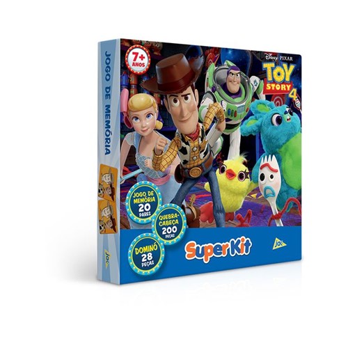 Super Kit com Quebra-Cabeça - Dominó - Jogo da Memória - Toy Story 4 - Toyster - TOYSTER