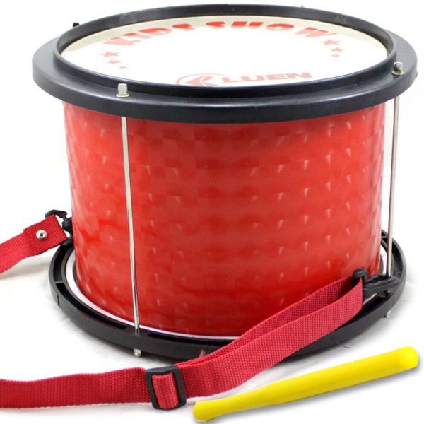 Surdo Infantil PVC Vermelho Luen Kids Instrumento Musical Percussão Samba 29473VM