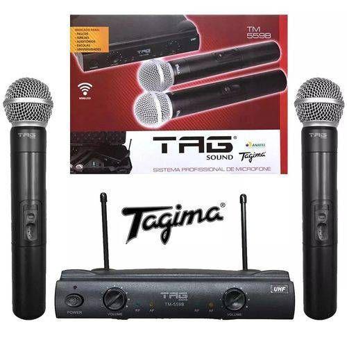 Tagima Tag Sound Microfone Dinâmico Sem Fio Duplo Tm559b