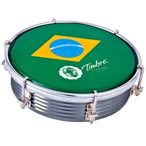 Tamborim Timbra 8670 06" Alumínio Colorido com Aro Cromado 6 Afinadores Pele Brasil P3
