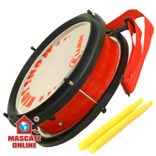 Tarol Infantil Pvc Vermelha Luen Instrumento Musical Percussão Caixa Clara / de Guerra