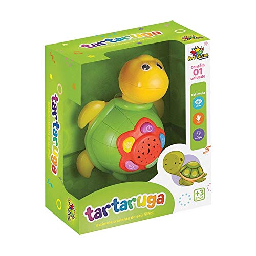 Tartaruga Musical Infantil Brinquedo com Efeitos Sonoros Música e Luz Art Brink