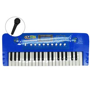 Teclado Eletrônico Musical com Microfone Azul