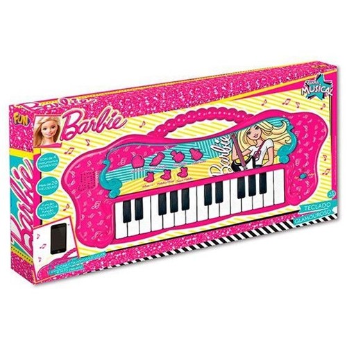 Teclado Fabuloso da Barbie + de 20 Melodias original com MP3 Player