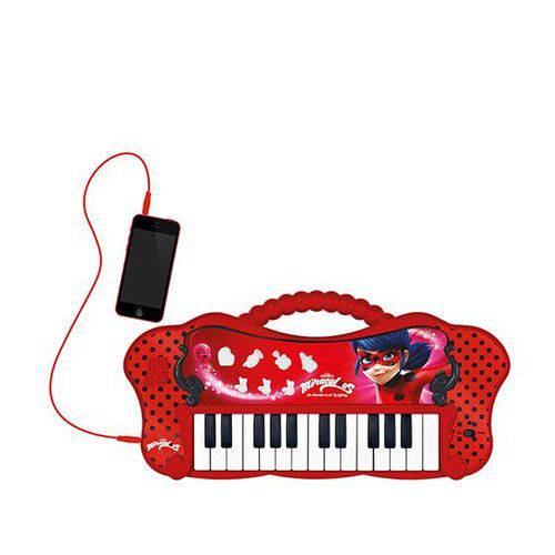 Teclado Infantil da Ladybug - Eletrônico com Entrada para Mp3 - Fun