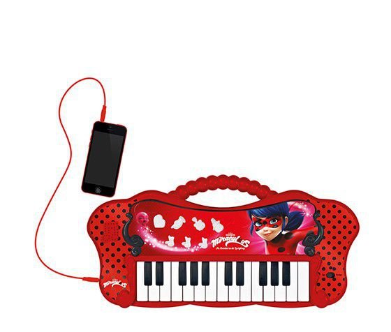 Teclado Infantil da Ladybug - Eletrônico com Entrada para MP3 - Fun