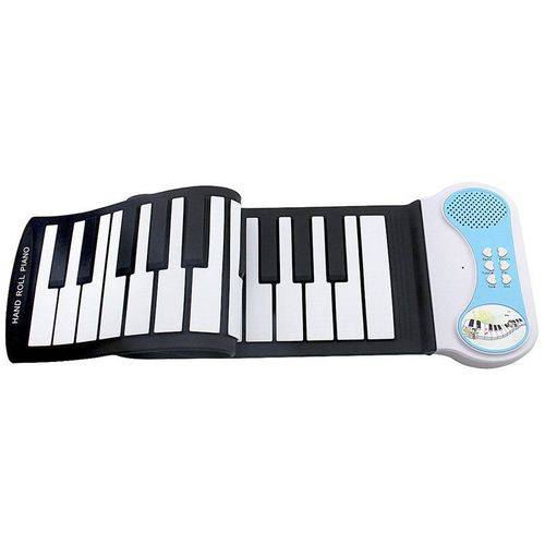 Teclado Musical Digital Flexível Silicone 37 Teclas Roll Up Midi Piano Eletrônico Kh-pn37 Preto