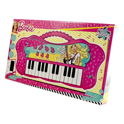 Teclado Musical Fabuloso Barbie com Função Mp3 Fun