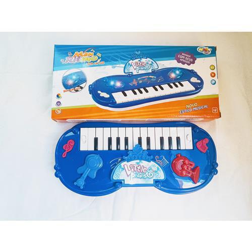 Teclado Pianinho Infantil Happy Music - Azul - Wellmix