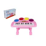 Teclado / Piano Musical Infantil Baby Colors com Apoio + Luz a Pilha na Caixa Wellkids