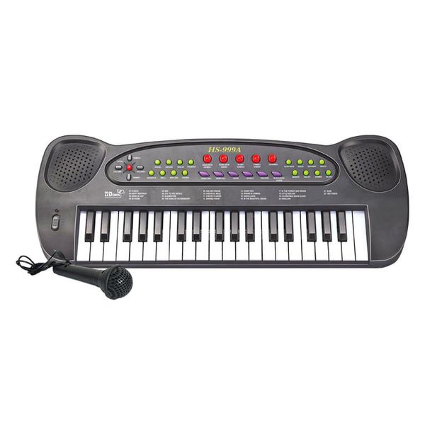 Teclado Piano Musical Infantil Eletrônico com Microfone - Dm Toys