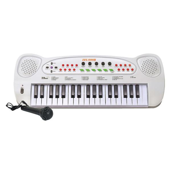 Teclado Piano Musical Infantil Eletrônico com Microfone - Dm Toys