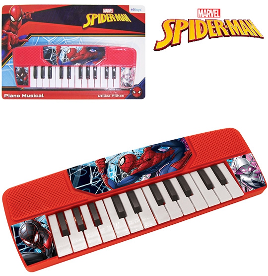 Teclado / Piano Musical Infantil Homem Aranha/spider Man a Pilha 28x9,5cm na Cartela - Etitoys