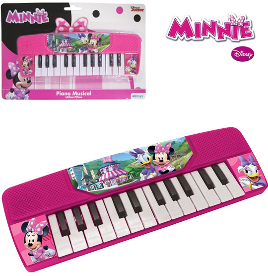 Teclado / Piano Musical Infantil Minnie a Pilha 28x9,5cm - Etitoys
