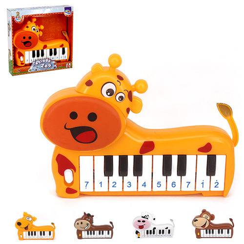 Teclado / Piano Musical Infantil Zoo Bichinhos Sortidos a Pilha na Caixa Wellkids