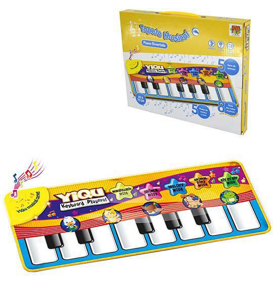 Teclado / Piano Tapete Musical Infantil Divertido com Luz a Pilha 73x29cm na Caixa - Dm Brasil