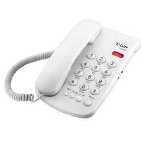 Telefone com Fio Elgin TCF 2000 com Bloqueio de Teclado e Indicação Luminosa de Chamada - Branco