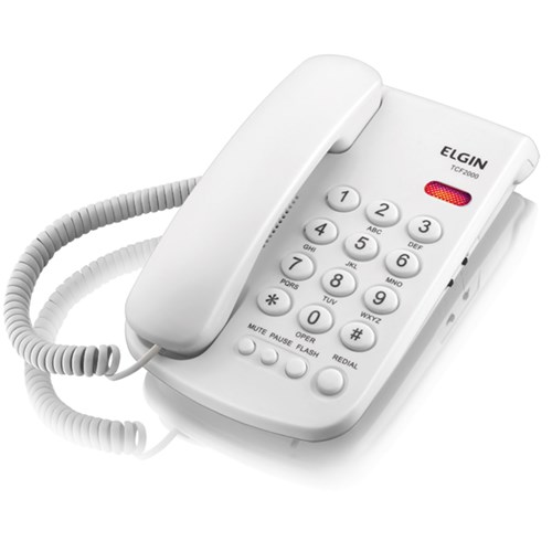 Telefone de Mesa e Parede com Chave de Bloqueio Tcf2000 Branco - Elgin
