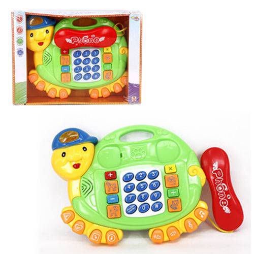 Telefone Infantil Musical Tartaruga Phone com Som e Luz a Pilha Wellkids Brinca Bebê 7818807