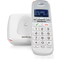 Tamanhos, Medidas e Dimensões do produto Telefone Sem Fio DECT 6.0 com Identificador de Chamadas e Viva Voz TS63V Branco - Intelbrás