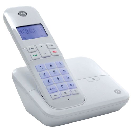 Telefone Sem Fio Digital Dect com Identificador de Chamadas Viva-Voz Moto 4000W - Branco - Motorola