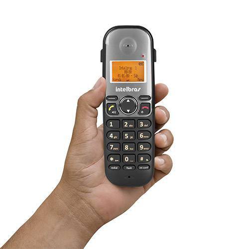 Tamanhos, Medidas e Dimensões do produto Telefone Sem Fio Intelbras Ts 5120 Viva Voz e Ent. para Fone Preto com Cinza