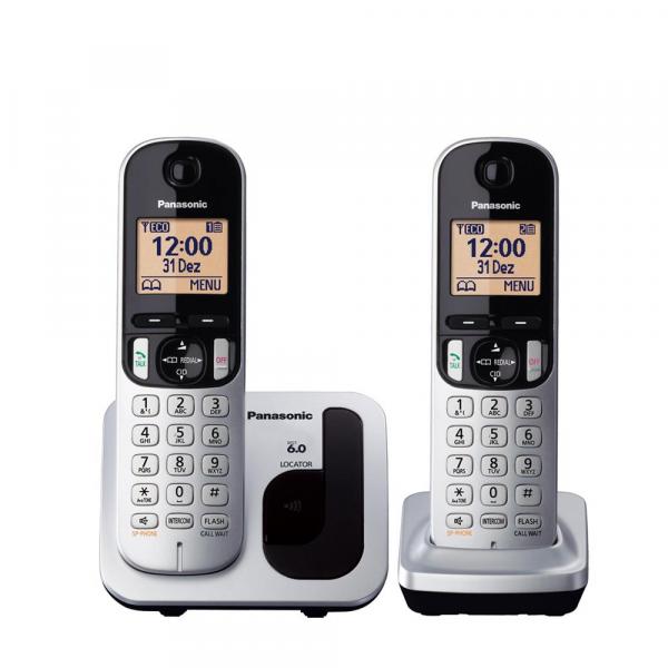 Telefone Sem Fio Panasonic Base e Ramal KX-TGC212LB1 - Cinza