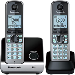Tamanhos, Medidas e Dimensões do produto Telefone Sem Fio Panasonic Silver com Black Piano Kx-Tg6712Lbb com Base para + 1 Ramal