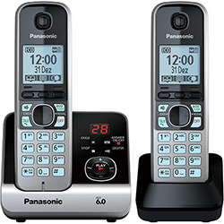Tamanhos, Medidas e Dimensões do produto Telefone Sem Fio Panasonic Silver com Black Piano Kx-Tg6722Lbb com Backup de Energia