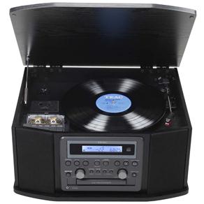Toca Discos Teac GF 550 USB com Toca Fitas, CD Player, Gravador de CD, Rádio AM/FM e Controle Remoto