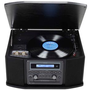 Toca-discos Teac GF-550USB com CD Player, Toca-fitas, Entrada USB, Entrada Auxiliar e Rádio AM/FM - 7W